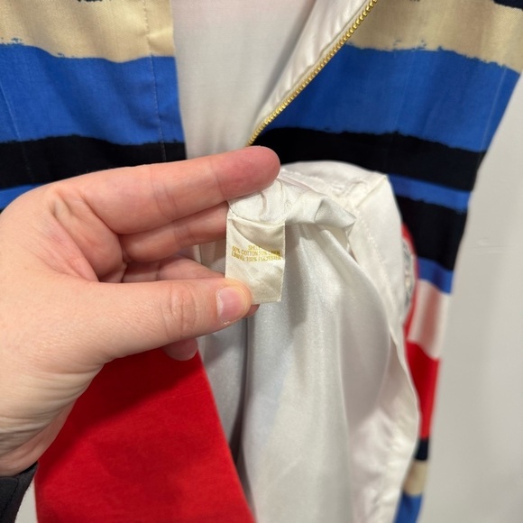 Kate Spade Jillian Stripe Sleeveless Dress Linen Cotton Bow Front Size 4 - Picture 7 of 8